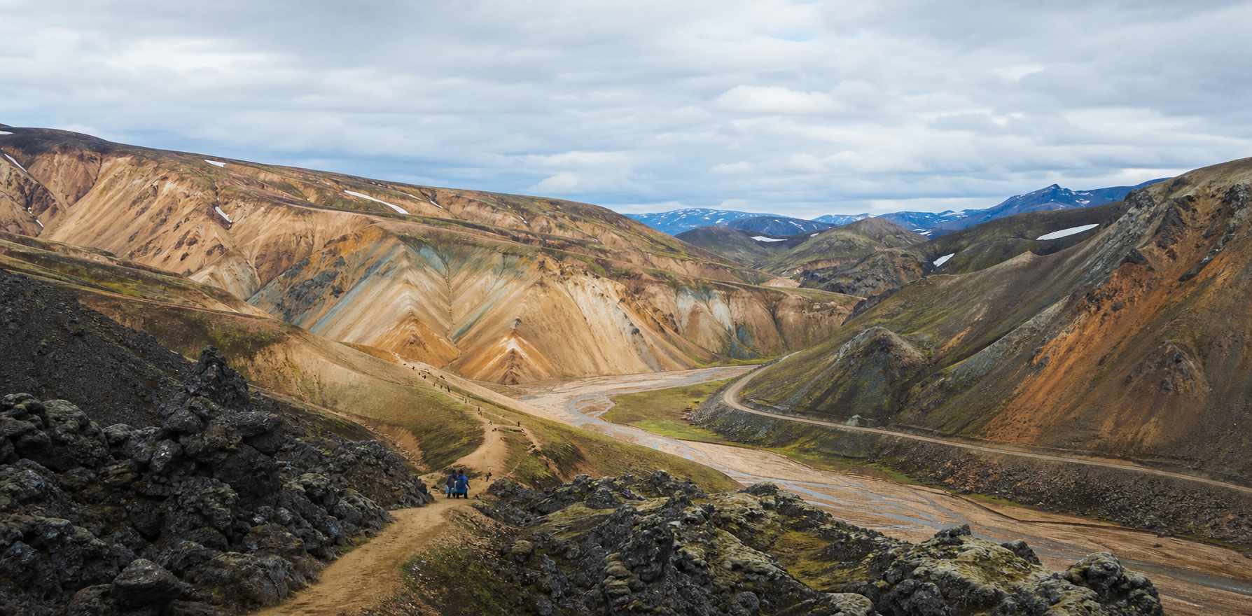 Landmannalaugar's colorful rhyolite landscape